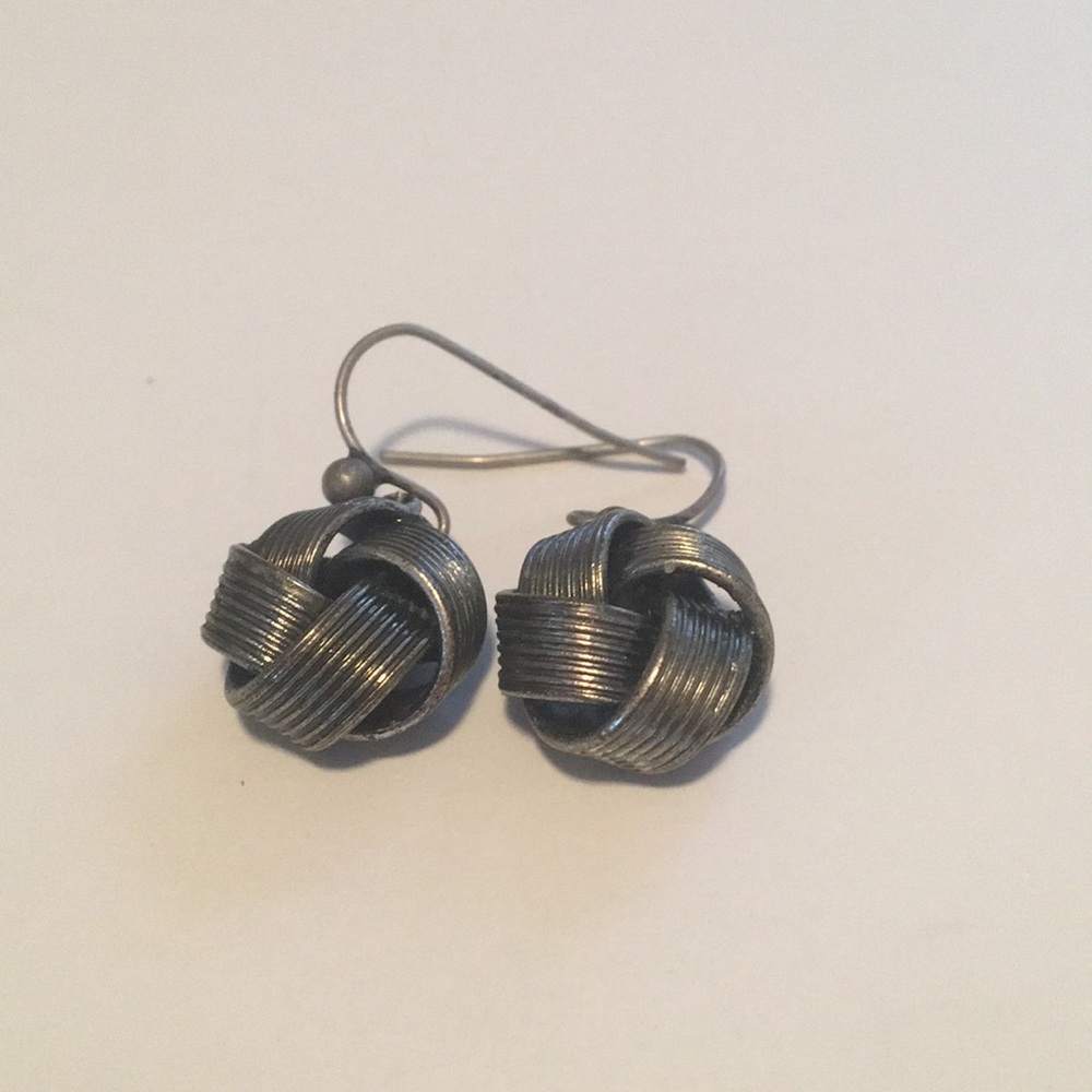 Silver knot earrings